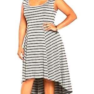Torrid soft knit high low dress stripe
